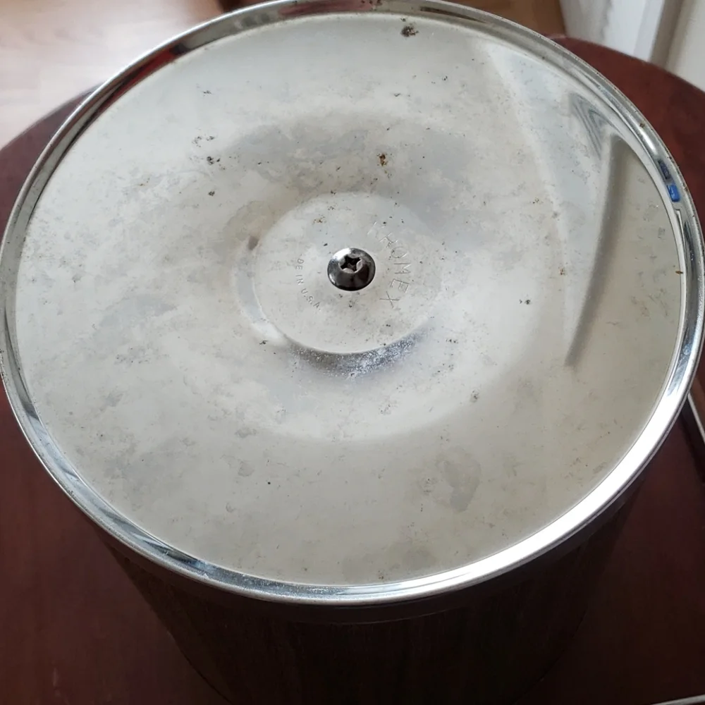 Vintage Kromex Ice Bucket & Vollrath Tongs